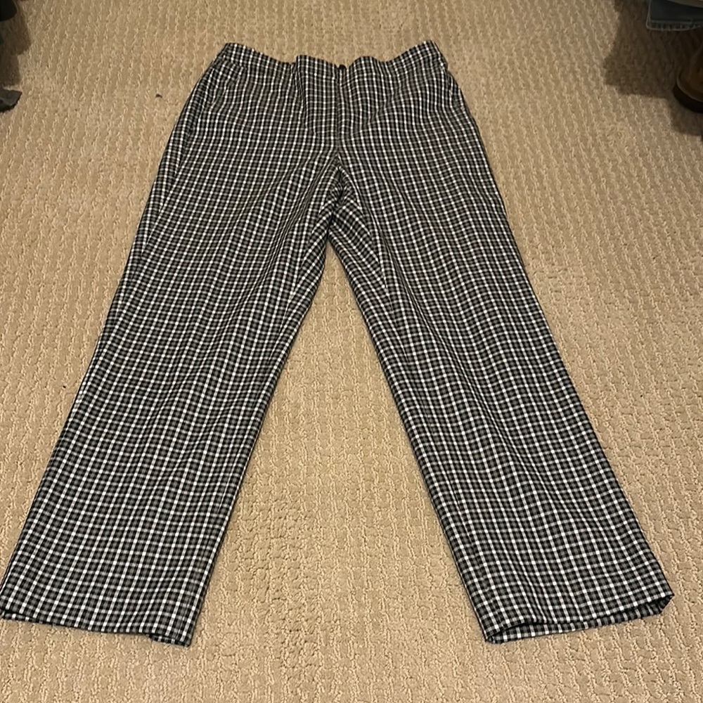 J. Crew Black and White Check Trousers Smart Casual